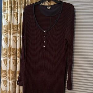 Free People Striped Henley Tunic